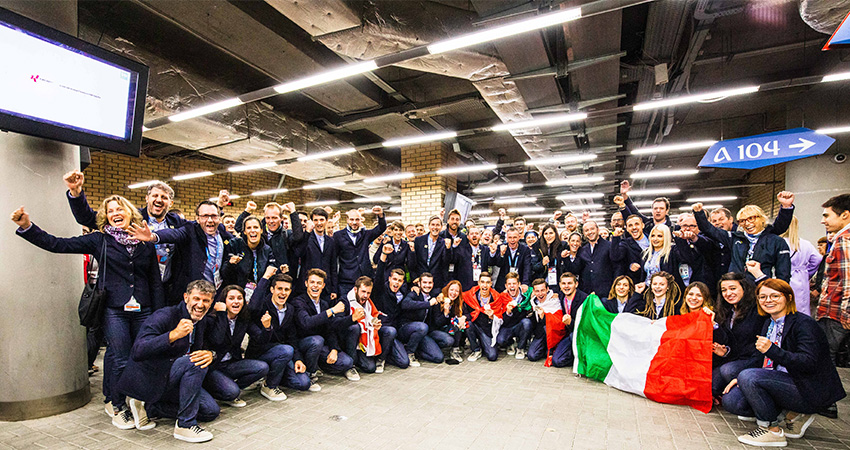 Il Team Italy in occasione degli ultimi campionati mondiali dei mestieri WorldSkills a Kazan, in Russia, nel 2019. - Foto: Alan Bianchi
